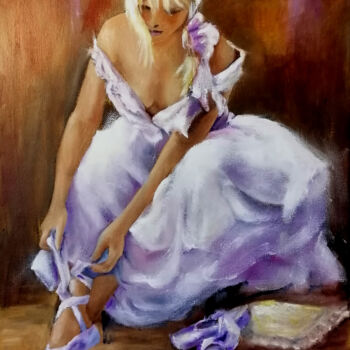 Painting titled "Ballet Dancer 222" by Susana Zarate, Original Artwork, Oil