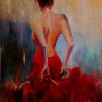 Painting titled "Flamenco dancer 24-1" by Susana Zarate, Original Artwork, Oil