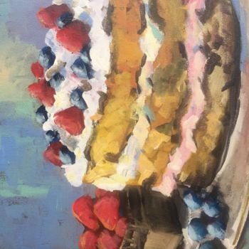 Schilderij getiteld "American Cake" door Susan E Jones, Origineel Kunstwerk, Acryl