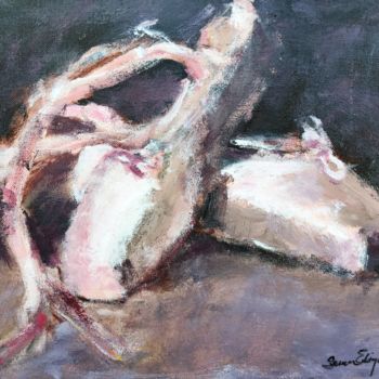 Painting titled "Ballet Slippers" by Susan E Jones, Original Artwork, Acrylic