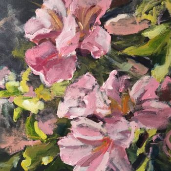 Painting titled "Azaleas" by Susan E Jones, Original Artwork, Acrylic