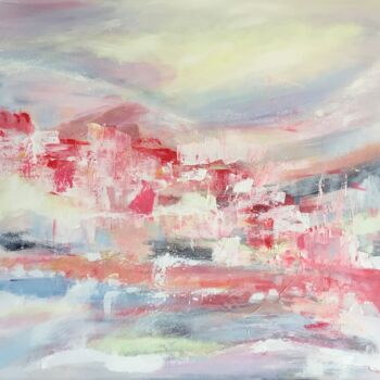 Painting titled "Sommer modern abstr…" by Susanna Schorr, Original Artwork, Acrylic Mounted on Wood Stretcher frame