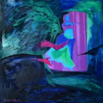 Peinture intitulée "Ballerina Blu" par Susanna De Paolis, Œuvre d'art originale, Huile