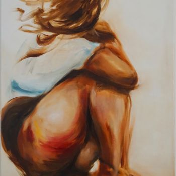Painting titled "Douleur 2" by Soha, Original Artwork, Oil