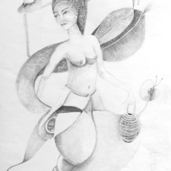 Dessin intitulée "Nalohepa'eha" par Sushma Legendre Mcintosh, Œuvre d'art originale, Crayon