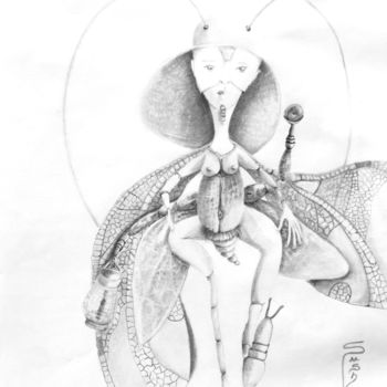 Dessin intitulée "Seti Teribi" par Sushma Legendre Mcintosh, Œuvre d'art originale, Crayon