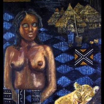 Pintura intitulada "Un soir en afrique" por Sushma Legendre Mcintosh, Obras de arte originais