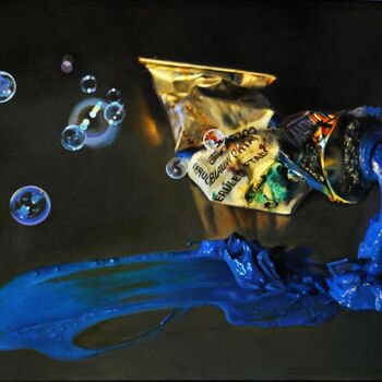 Картина под названием "tubo de óleo" - Suso C. Ben, Подлинное произведение искусства, Масло Установлен на Деревянная рама дл…