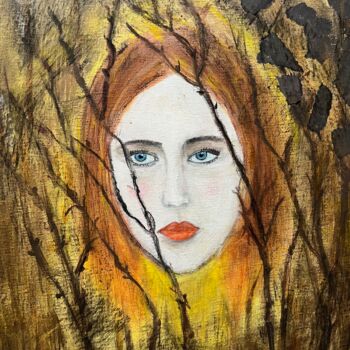 Painting titled "Behind her eyes" by Susy Cestari, Original Artwork, Acrylic