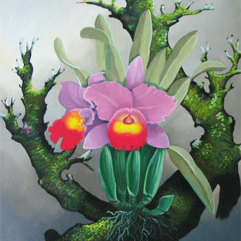 Pintura intitulada "Wild Orchid III" por Suthee Borwornchai, Obras de arte originais