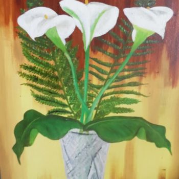 Malerei mit dem Titel "arums dans vase" von Bernard Sutter, Original-Kunstwerk