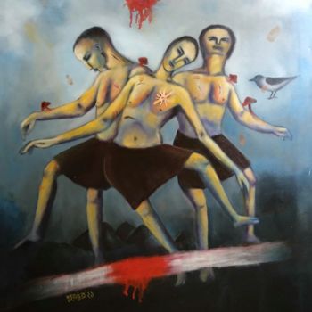 Painting titled "The Wound" by Subhankar Bhadra, Original Artwork, Acrylic