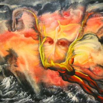 Pittura intitolato "«Сгоревшие крылья»" da Sergey Suvorov, Opera d'arte originale, Acquarello