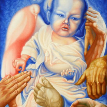 Peinture intitulée "Новорождённая Душа…" par Sergey Suvorov, Œuvre d'art originale, Huile