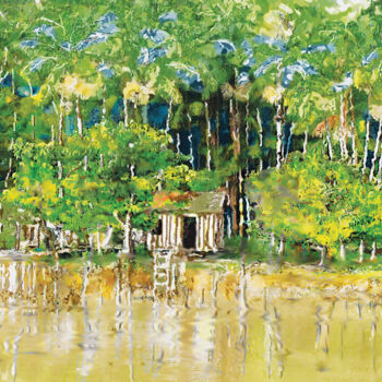 Pintura intitulada "Casa do ribeirinho" por Suzanh, Obras de arte originais, Impressão digital