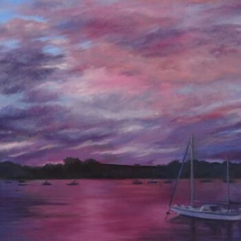 Painting titled "River Medway" by Suzanne B Gibbs, Original Artwork, Oil