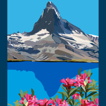 Grafika cyfrowa / sztuka generowana cyfrowo zatytułowany „Mont Cervin” autorstwa Suzanne Bolze, Oryginalna praca, 2D praca c…