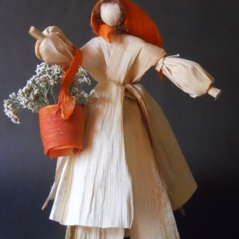 Artisanat intitulée "Eloïse et son panier" par Suzanne Demouge, Œuvre d'art originale