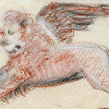 Dessin intitulée "Lion de Venise" par Suzanne Demouge, Œuvre d'art originale