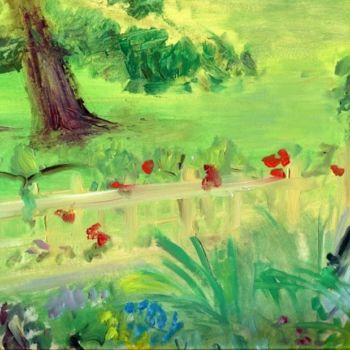Peinture intitulée "Les jardins d'Eugén…" par Suzanne Demouge, Œuvre d'art originale