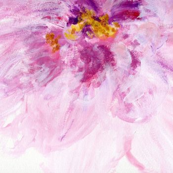 Painting titled "Pivoine d'avril" by Suzanne Demouge, Original Artwork, Acrylic