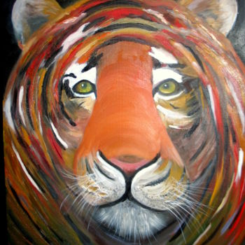 Pintura intitulada "116-maitre-tigre-2.…" por Suzanne Leseve, Obras de arte originais