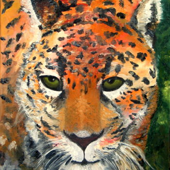 Painting titled "119-jaguar-sauvage.…" by Suzanne Leseve, Original Artwork