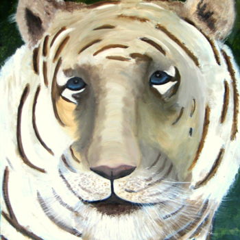 Malerei mit dem Titel "120-tigre-blanc-2.j…" von Suzanne Leseve, Original-Kunstwerk