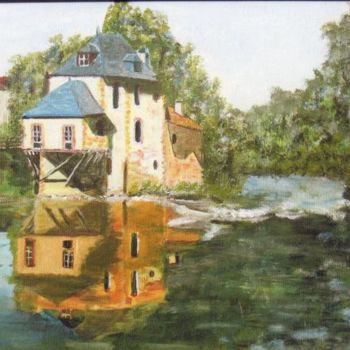 Pintura intitulada "moulin de chasseneu…" por Suzanne Leseve, Obras de arte originais
