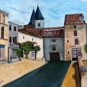 Painting titled "couhe place du marc…" by Suzanne Leseve, Original Artwork
