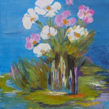 Painting titled "bouquet d eau" by Suzanne Leseve, Original Artwork