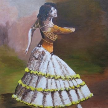 Peinture intitulée "la danseuse retro" par Suzanne Leseve, Œuvre d'art originale