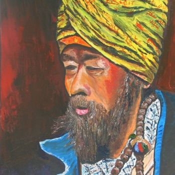 Painting titled "lhomme au turban" by Suzanne Leseve, Original Artwork
