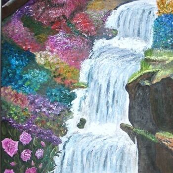 Картина под названием "la cascade" - Suzanne Leseve, Подлинное произведение искусства