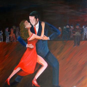 Malerei mit dem Titel "72 danseurs de tango" von Suzanne Leseve, Original-Kunstwerk, Öl