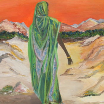 Painting titled "83 face au désert" by Suzanne Leseve, Original Artwork, Oil