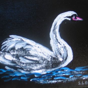 Painting titled "89-petit-cygne." by Suzanne Leseve, Original Artwork, Oil