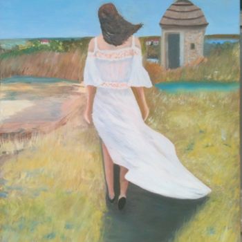 Painting titled "103-promenade-a-roc…" by Suzanne Leseve, Original Artwork, Oil