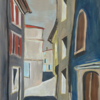 Schilderij getiteld "Gasse in Mazan (2)" door Suzanne Piesk, Origineel Kunstwerk, Aquarel