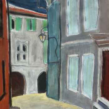 Painting titled "Gasse in Mazan 3" by Suzanne Piesk, Original Artwork, Watercolor