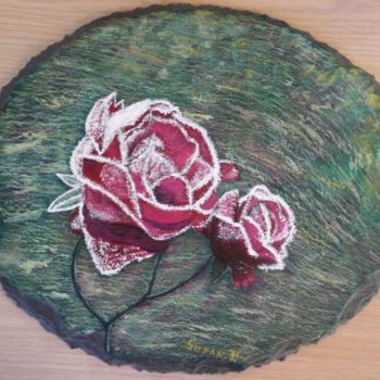 Картина под названием "Des roses sous la n…" - Suzanne Plante, Подлинное произведение искусства