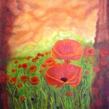 Painting titled "Coquelicots" by Suzanne Plante, Original Artwork, Other