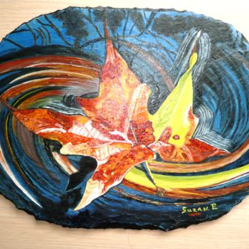 Peinture intitulée "Feuille d'érable" par Suzanne Plante, Œuvre d'art originale