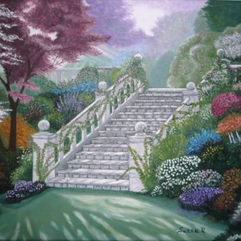 Pintura titulada "jardin-d-eden.jpg" por Suzanne Plante, Obra de arte original, Oleo