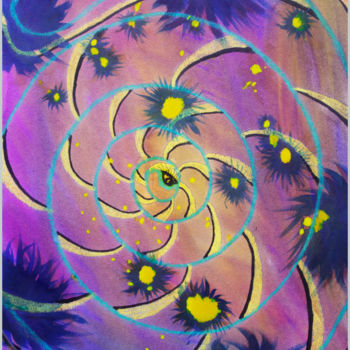 Painting titled "L'oeil du cosmos" by Suzel Chaigneau, Original Artwork