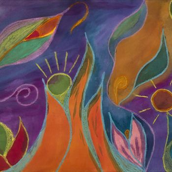 Peinture intitulée "cosmos-vegetal.png" par Suzel Chaigneau, Œuvre d'art originale