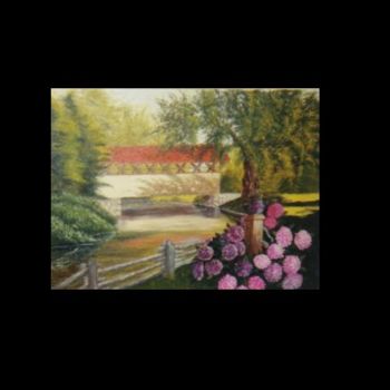 Картина под названием "Covered Bridge" - Suzi, Подлинное произведение искусства