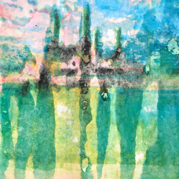 Malerei mit dem Titel "Battersea - green r…" von Suzsi Corio, Original-Kunstwerk, Aquarell