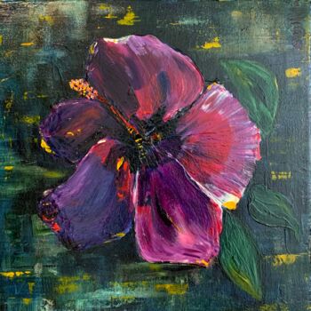 Painting titled "Purple Hydrangea" by Suzy Martin, Original Artwork, Acrylic
