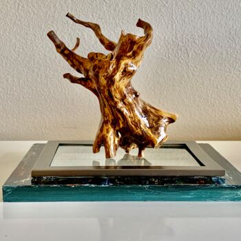 Sculpture titled "Floating Tree" by Suzy Martin, Original Artwork, Wood